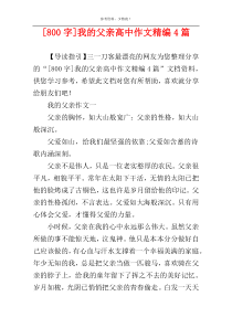 [800字]我的父亲高中作文精编4篇