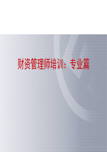 财资管理师培训：专业篇（PPT41页）