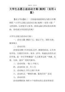 大学生志愿公益活动方案(案例)（实用4篇）