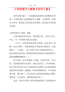 父母的爱作文集聚【实用5篇】