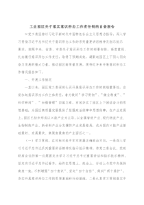 工业园区关于落实意识形态工作责任制的自查报告