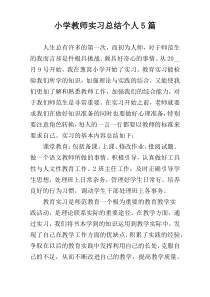 小学教师实习总结个人5篇