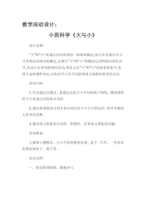 小班科学《大与小》微教案