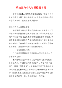 政治三力个人对照检查5篇