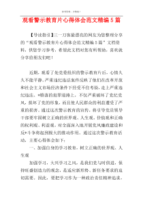 观看警示教育片心得体会范文精编5篇