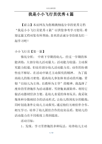 我是小小飞行员优秀4篇