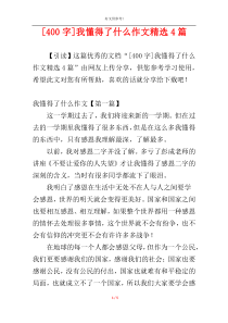 [400字]我懂得了什么作文精选4篇