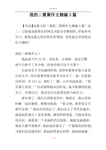 我的二舅舅作文精编3篇