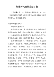 师德师风建设总结3篇