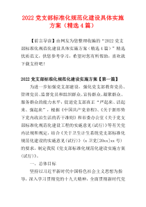 党支部标准化规范化建设具体实施方案多篇（精选4篇）