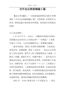 召开会议简报精编5篇