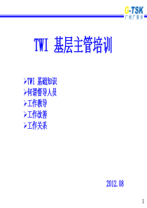 龚举成TWI基层主管培训教材