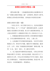 查摆自查报告精选4篇