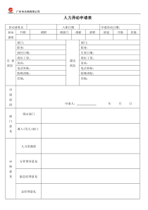 人员异动申请表