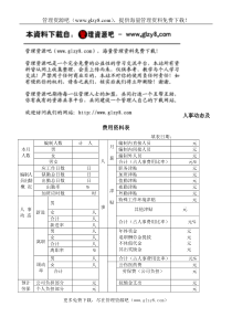 人事动态及费用资料表