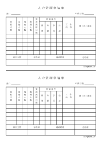 009人力资源申请单