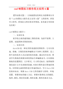 cad制图实习报告范文实用4篇