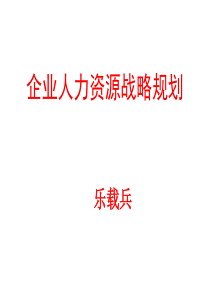 乐载兵《人力资源战略与规划》(ppt216)