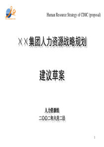 ××集团人力资源战略规划建议草案