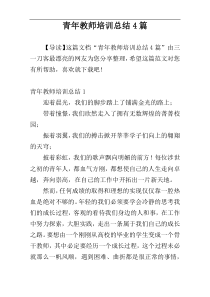 青年教师培训总结4篇