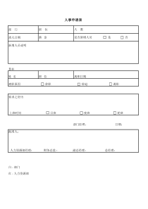 人事申请表