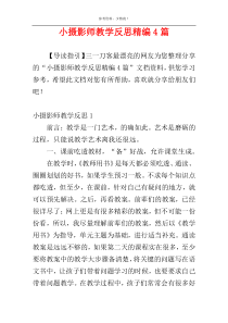 小摄影师教学反思精编4篇