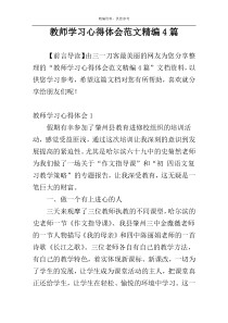 教师学习心得体会范文精编4篇