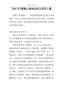 [600字]禁毒心得体会范文实用2篇