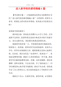 进入新学校的感受精编4篇