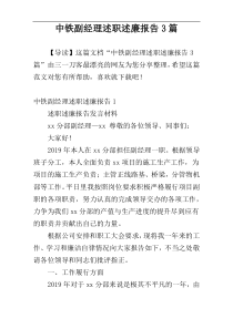 中铁副经理述职述廉报告3篇