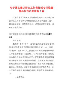 对于落实意识形态工作责任制专项检查情况报告范例最新4篇