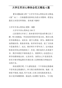 大学生军训心得体会范文精选4篇