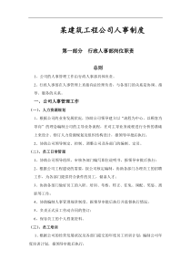 某建筑工程有限公司人事制度汇