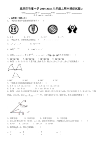 八年级数学上册期末模拟试题及答案2