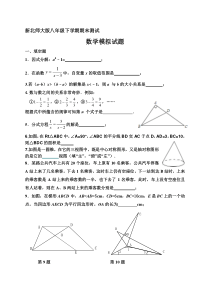 八年级下册期末测试模拟试题