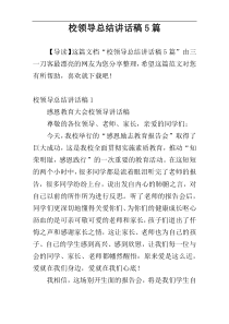 校领导总结讲话稿5篇