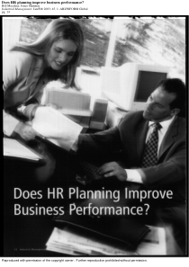 Does HR Planning improve business performance