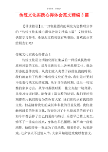 传统文化实践心得体会范文精编3篇