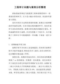 工程审计问题与案例分析整理