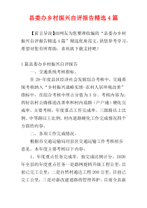 县委办乡村振兴自评报告精选4篇