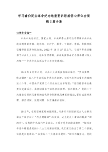 学习瞻仰延安革命纪念地重要讲话感悟心得体会简稿2篇合集