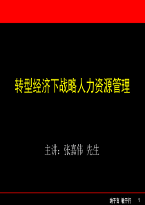 张嘉伟转型经济下战略人力资源管理