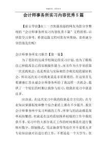 会计师事务所实习内容优秀5篇