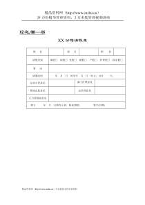 行政管理表格人事表格