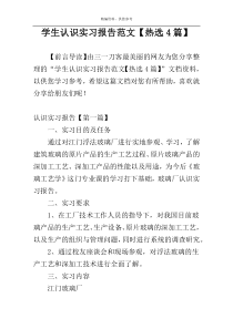 学生认识实习报告范文【热选4篇】