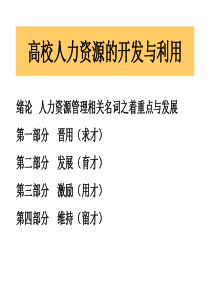 高校人力资源利用和开发