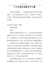 个人打架反省检讨书4篇