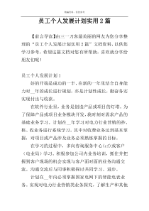 员工个人发展计划实用2篇