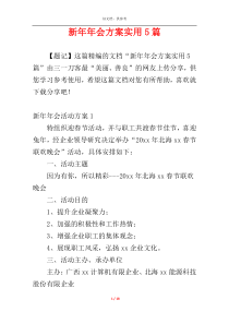 新年年会方案实用5篇