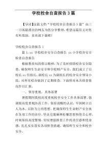 学校校舍自查报告3篇